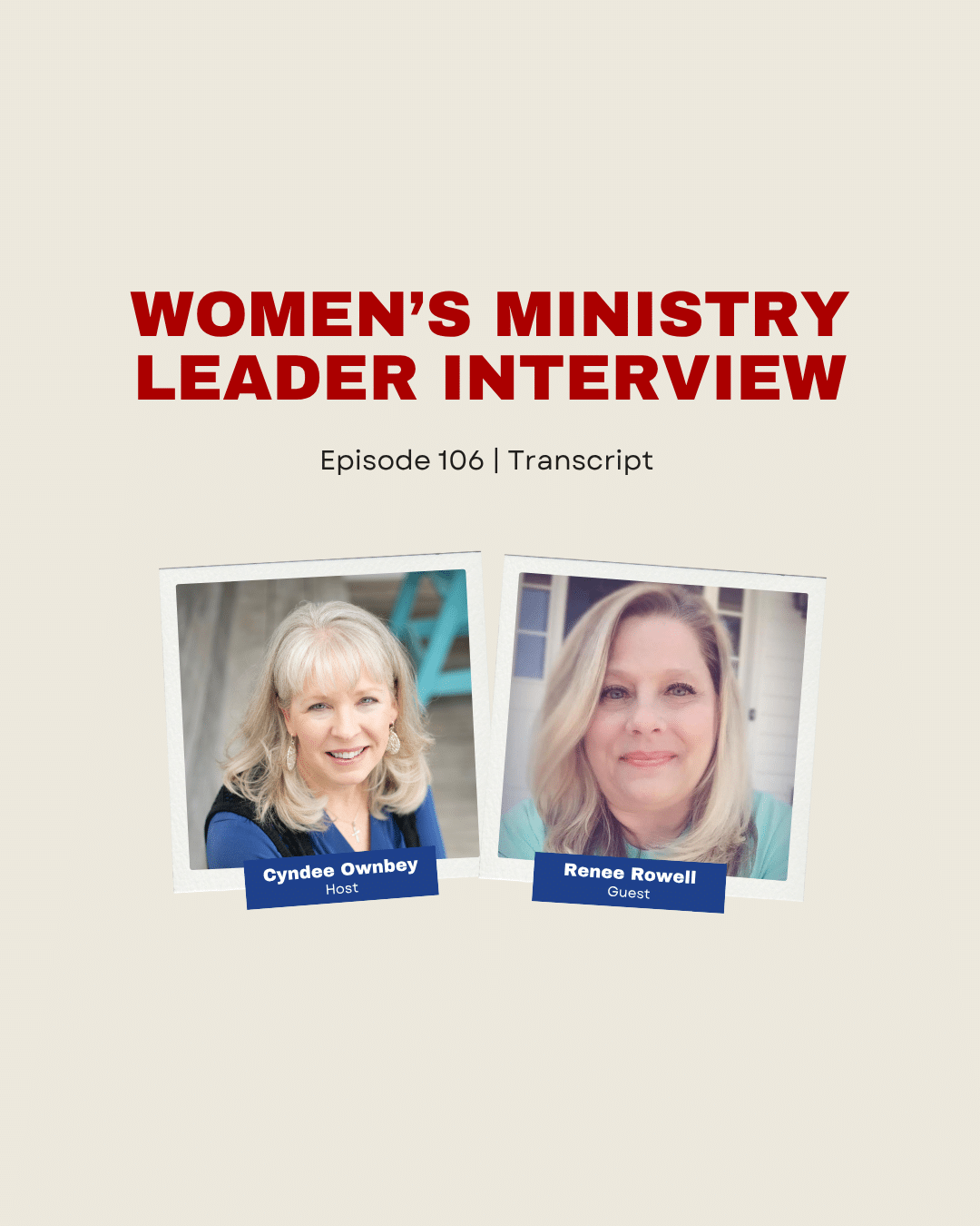 Cyndee Ownbey welcomes Renee Rowell back to share her inspiring journey through challenging seasons in women's ministry. Discover the power of staying the course during difficult times, the transformative impact of prayer and fasting within your ministry, and the hope found in God’s faithfulness after hardship.