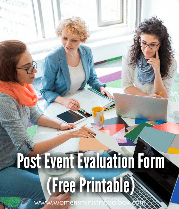 The Post Event Evaluation Form will encourage your team to reflect on your event.